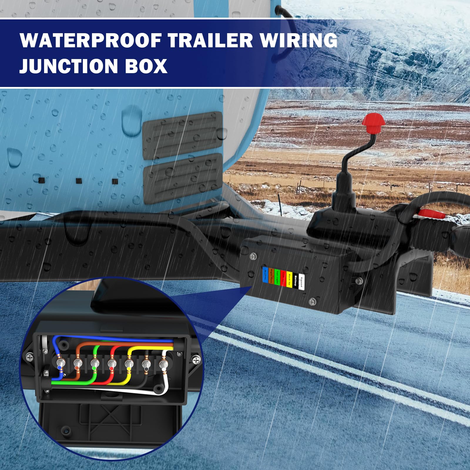 CheeMuii terminal stud with wires attached for secure, corrosion-resistant connections