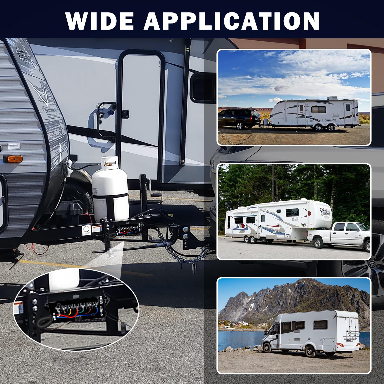 CheeMuii harness installed on trailer in real-life towing setup for dependable light and power