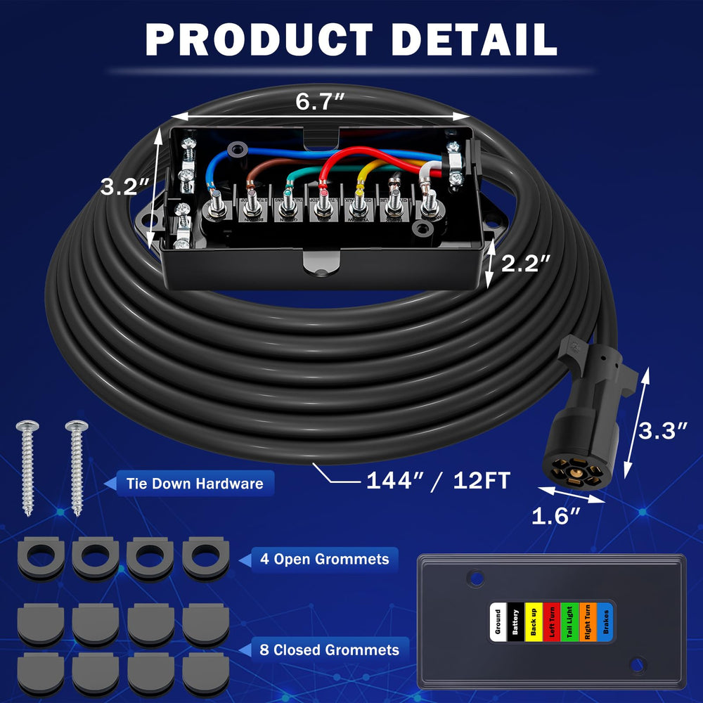CheeMuii wire color coding detail illustrating seven conductors for correct function mapping