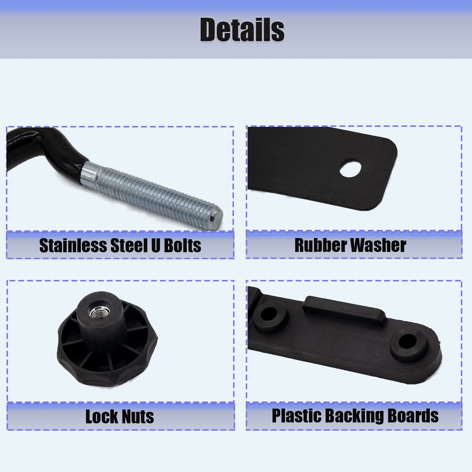 Cheerock heavy lock nuts and straps arranged for organized, complete installation