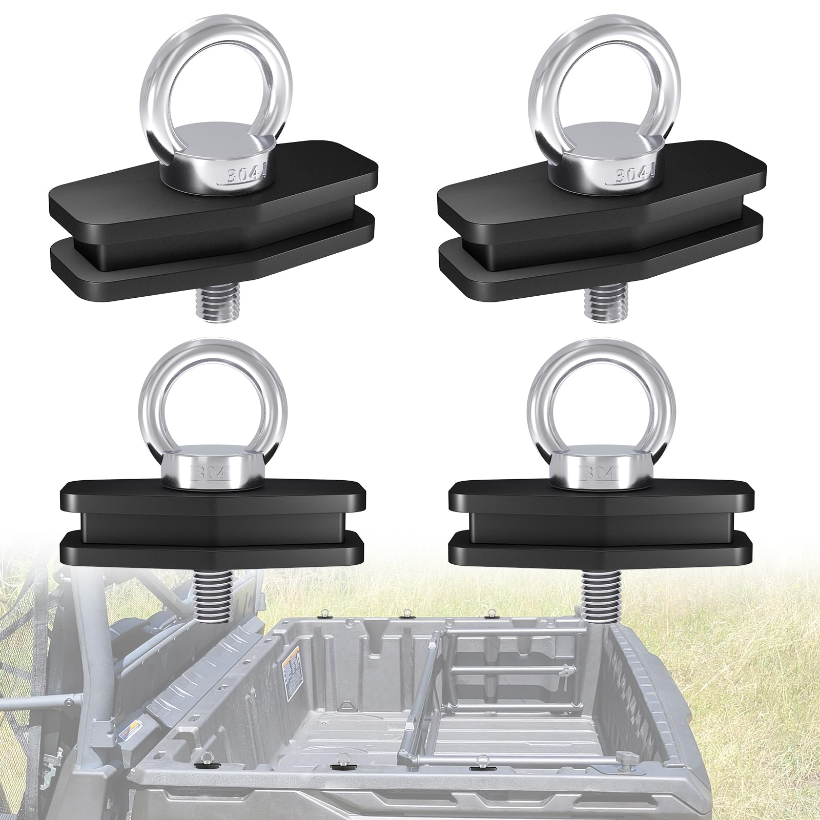 Chelhead front view mounted on Can-Am bed showing secure anchor points and improved cargo retention