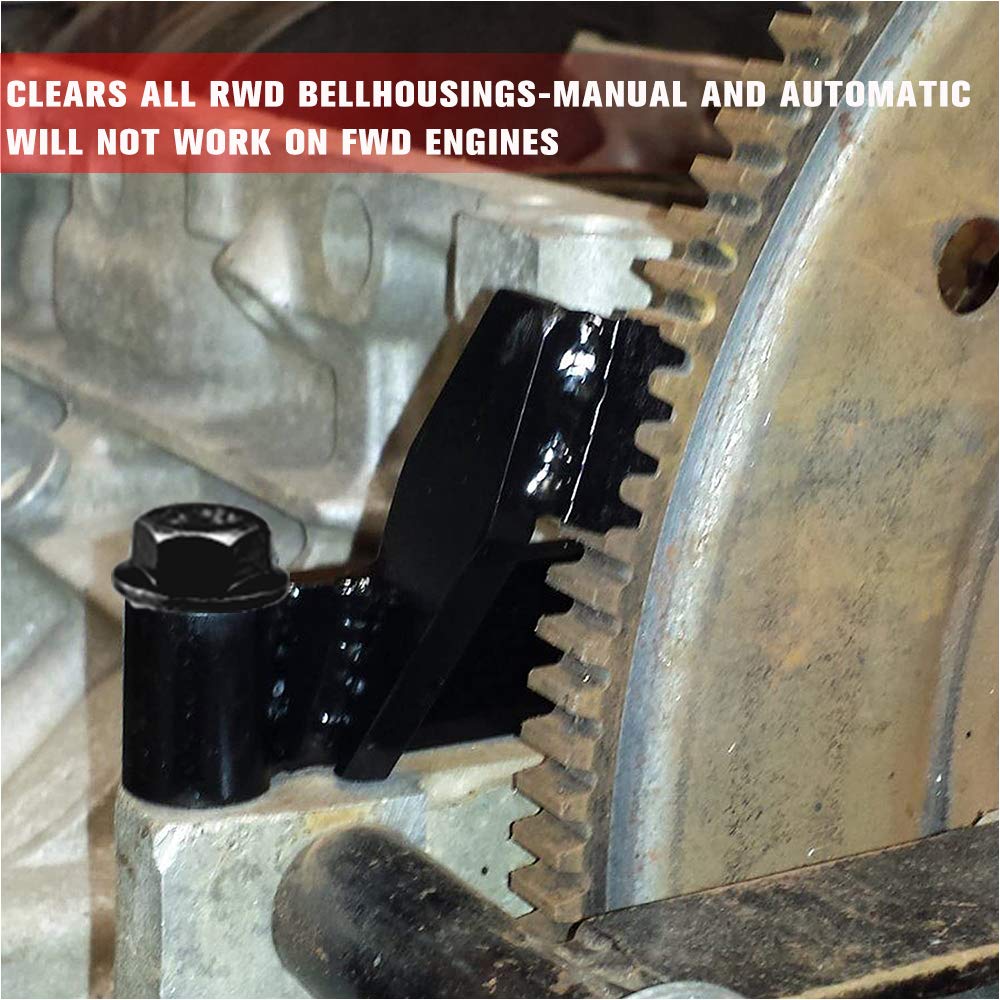Chelhead locking tool installed at the starter location demonstrating easy two-bolt attachment