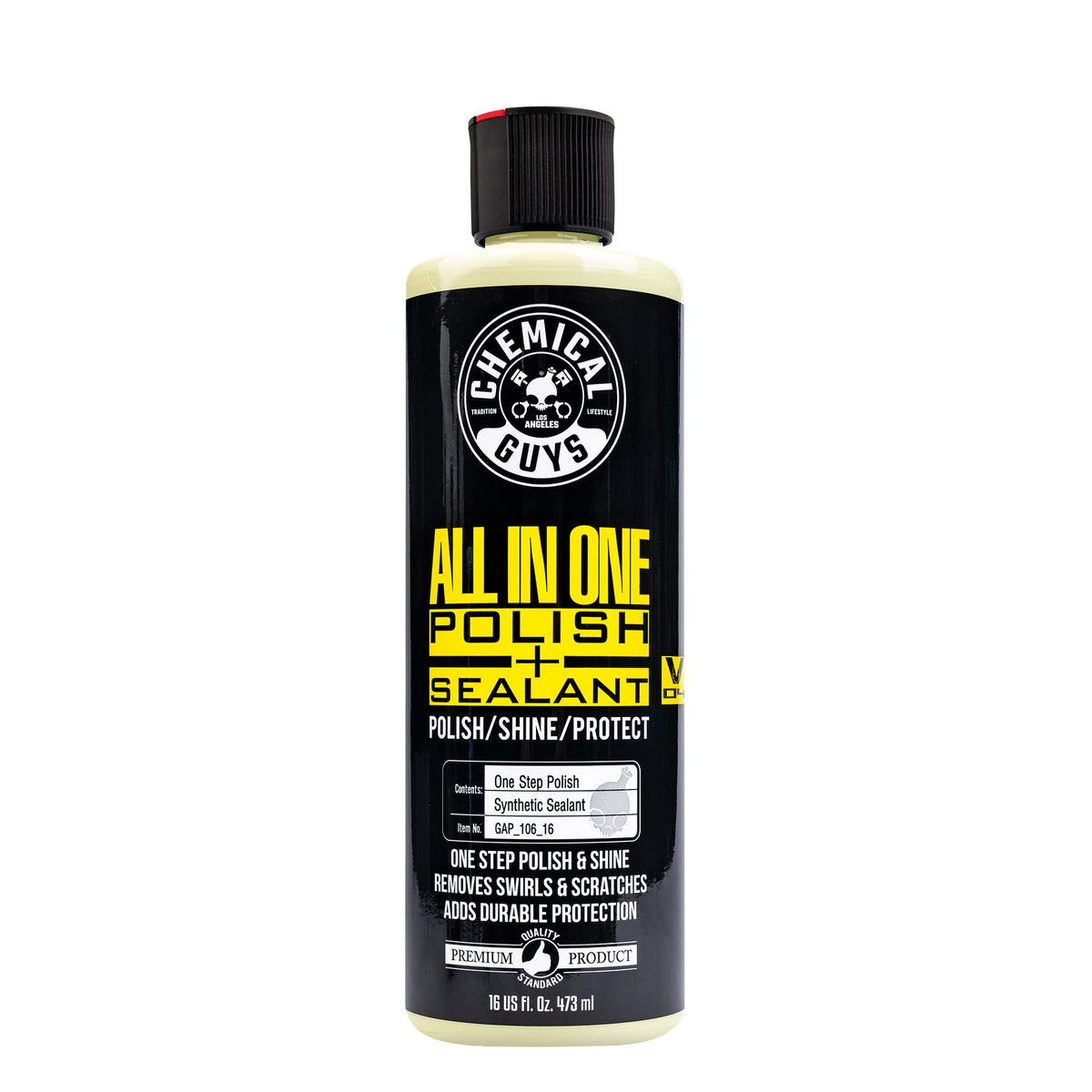 Chemical Guys front label on 16 oz bottle showing product name and benefit