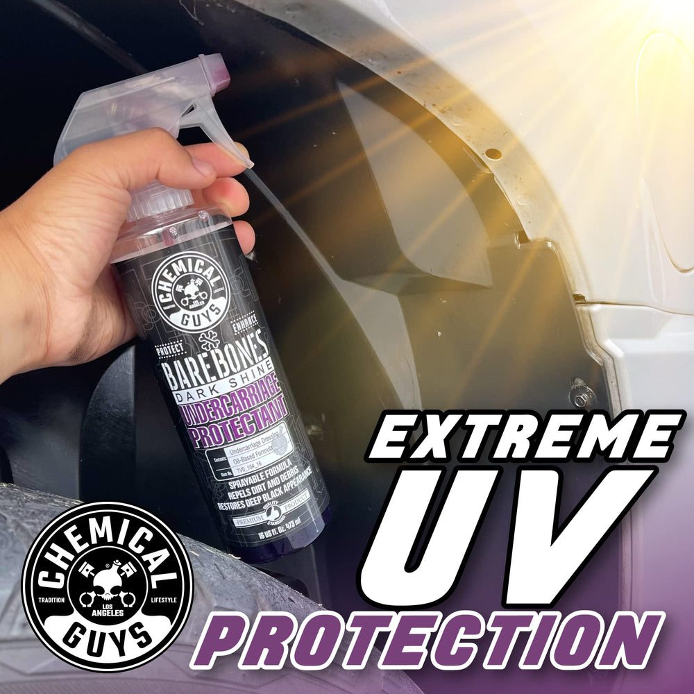 Chemical Guys gallon placed on a shop workbench for professional convenience
