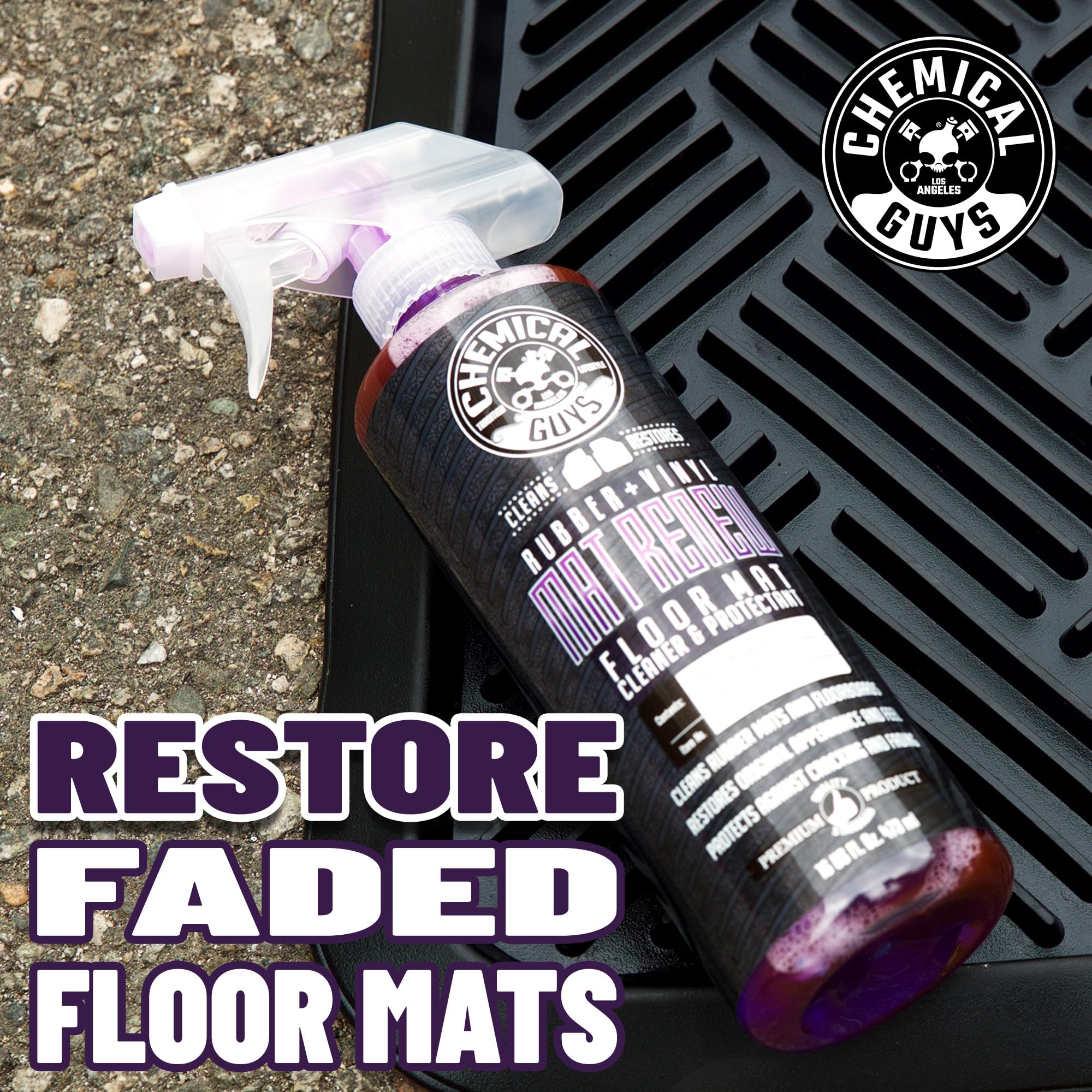 Chemical Guys hand brush detailing mat edges for precise cleaning
