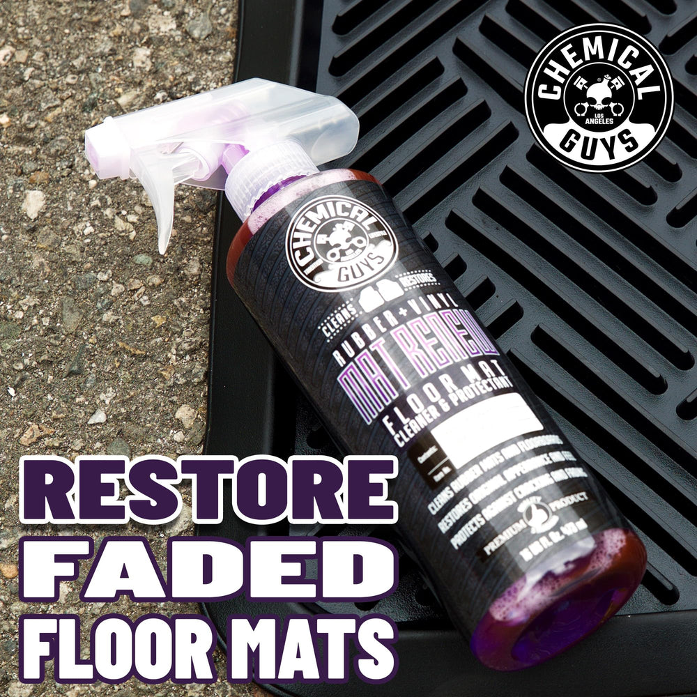 Chemical Guys hand brush detailing mat edges for precise cleaning