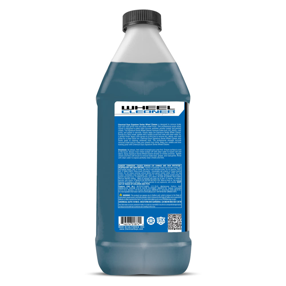 Chemical Guys cleaned wheel on vehicle in driveway showing showroom finish benefit
