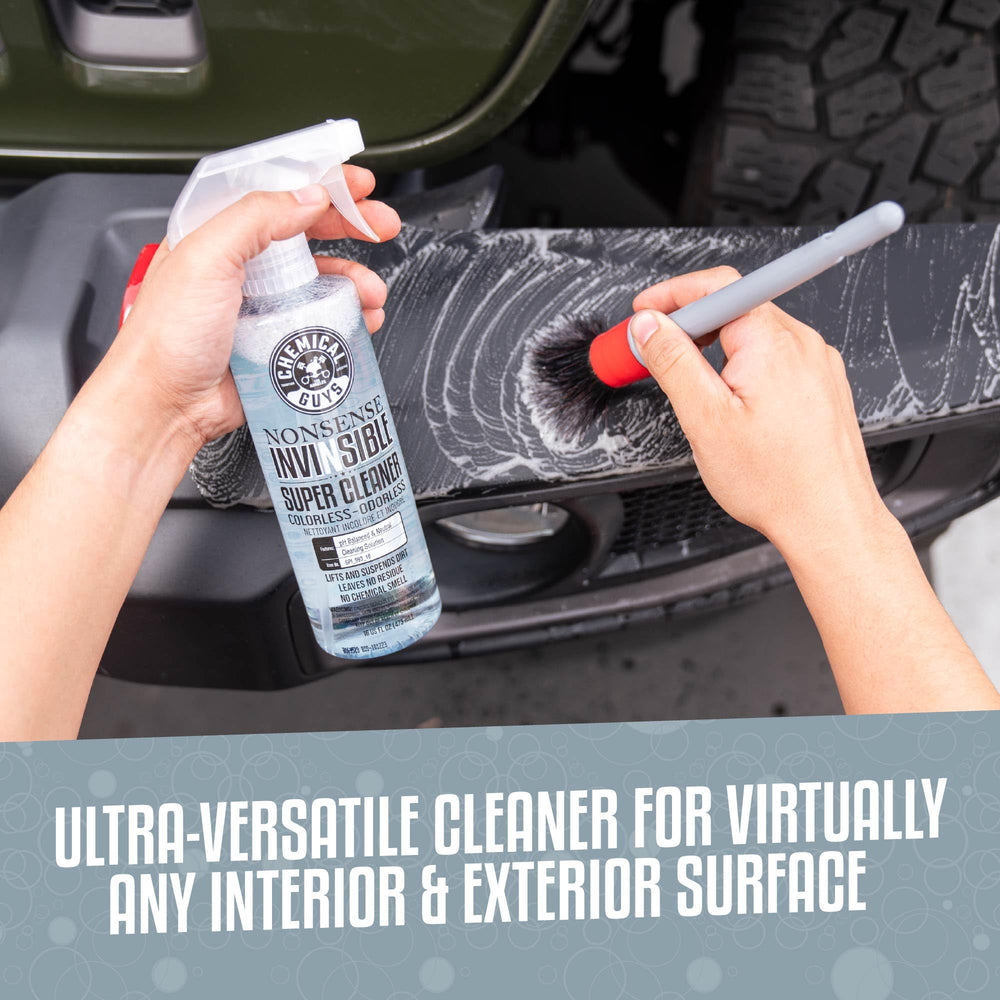 Chemical Guys detailing brushes cleaning air vent crevices for precise detail