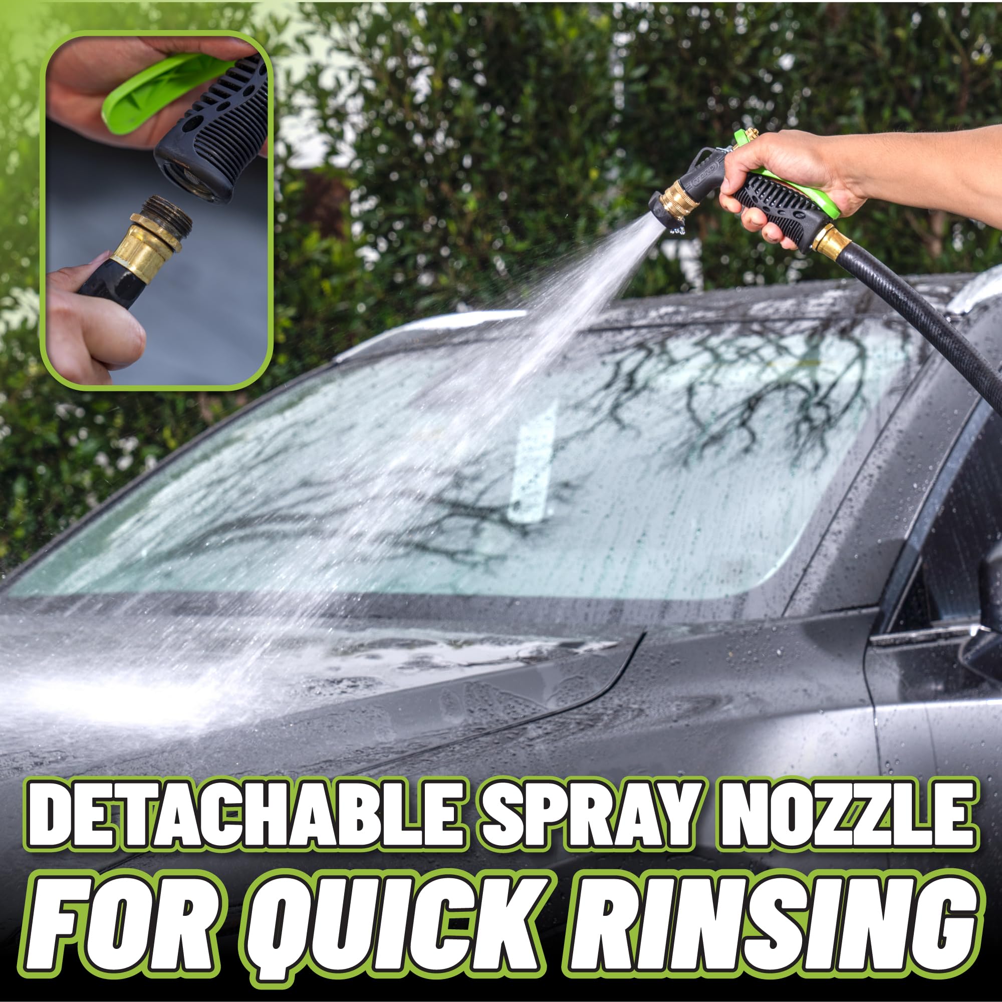 Chemical Guys foam blaster held in hand to show scale and ergonomic handling benefit