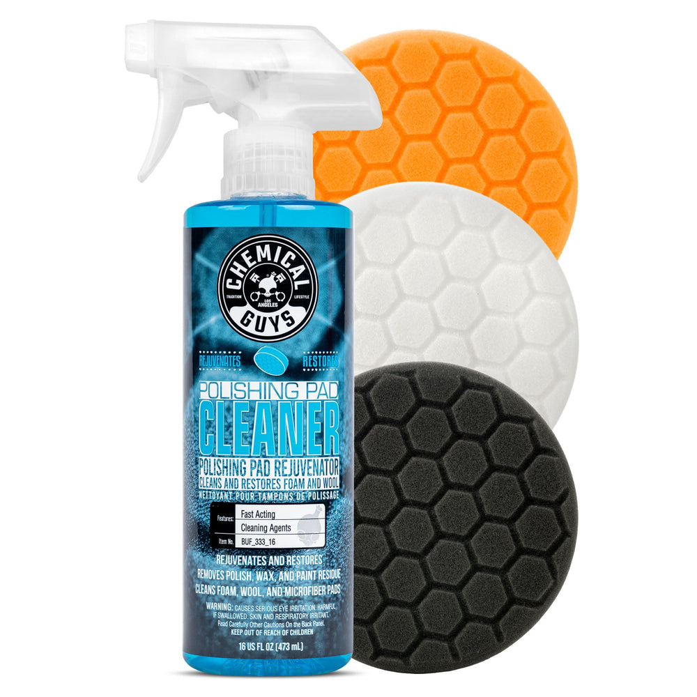 Chemical Guys front packaging showing the 5.5 pad kit, easy selection benefit