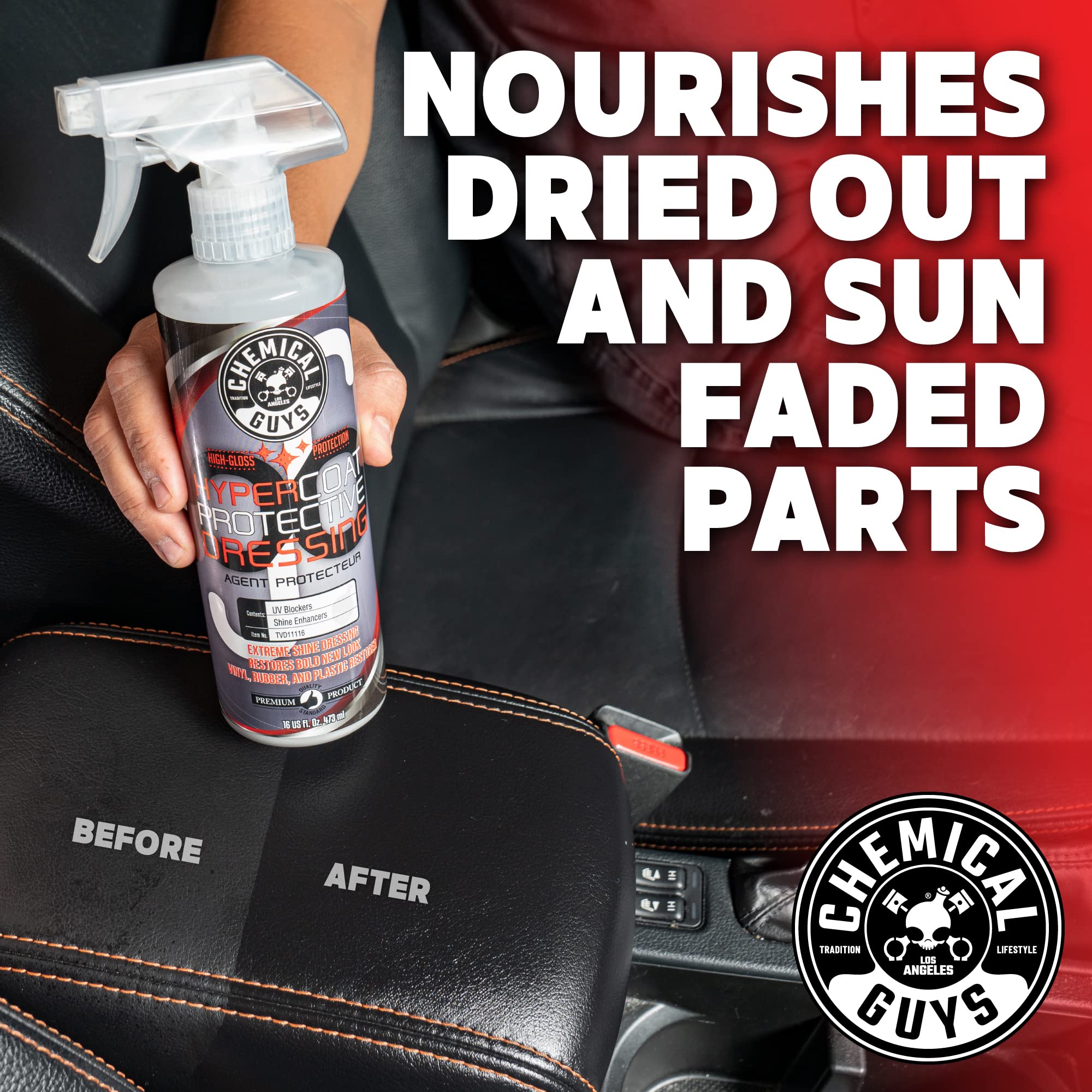 Chemical Guys applied on dashboard restoring color and depth