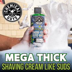 Chemical Guys foam cannon in use producing dense foam that protects paintwork