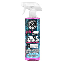 Chemical Guys HydroDry front label showing product name and size, clear identification benefit