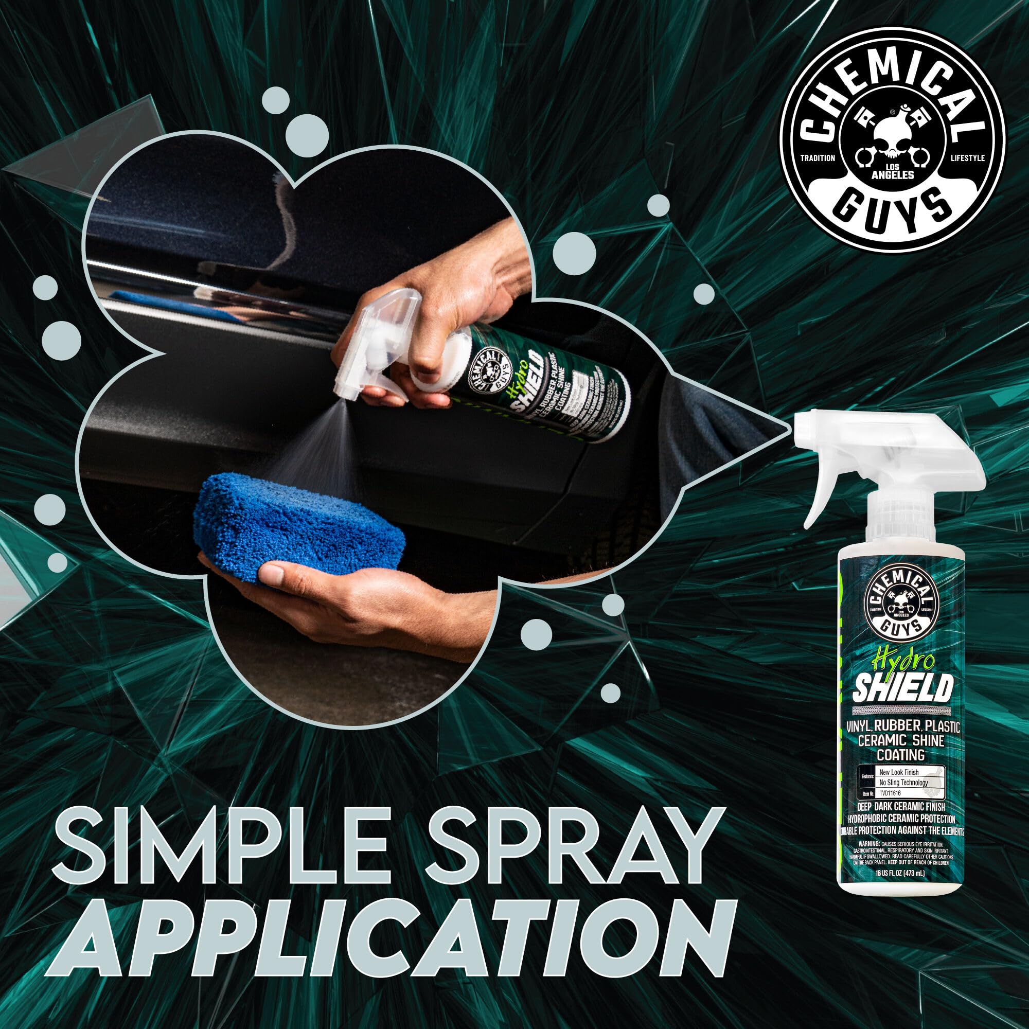 Chemical Guys HydroShield on tire delivering durable glossy tire shine