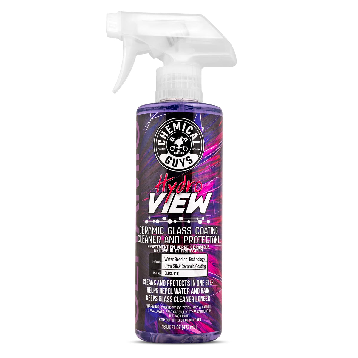 Chemical Guys HydroView front label showing product name and bottle benefits