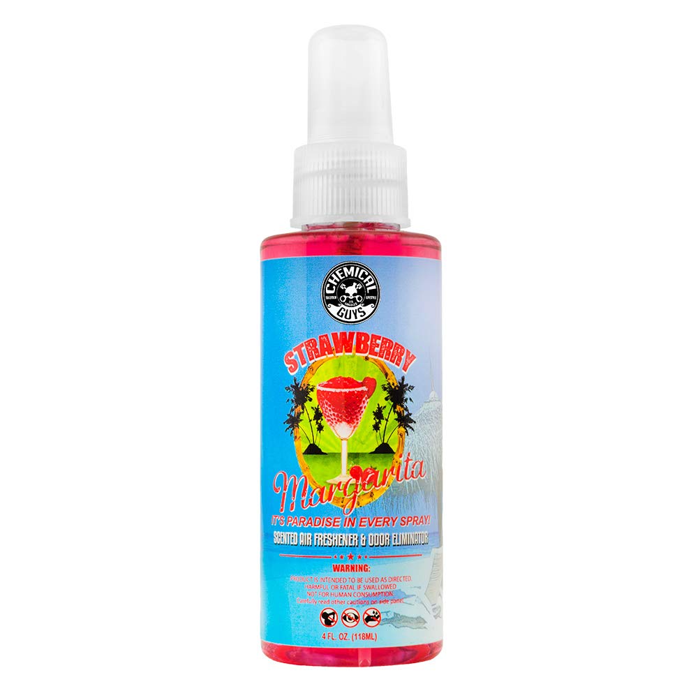 Chemical Guys kit staged on a car dashboard for lifestyle scent context