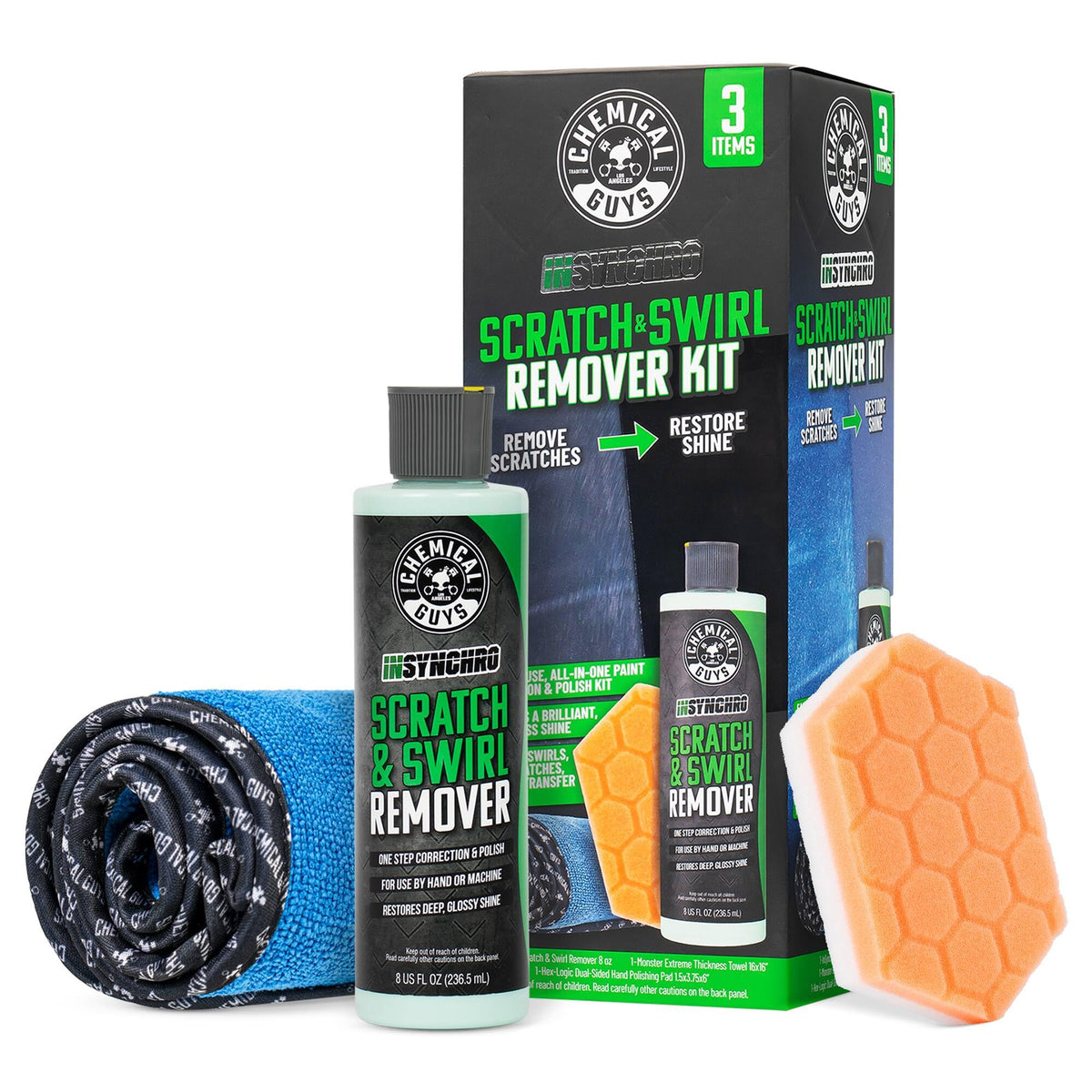 Chemical Guys kit front packaging showing components and benefits