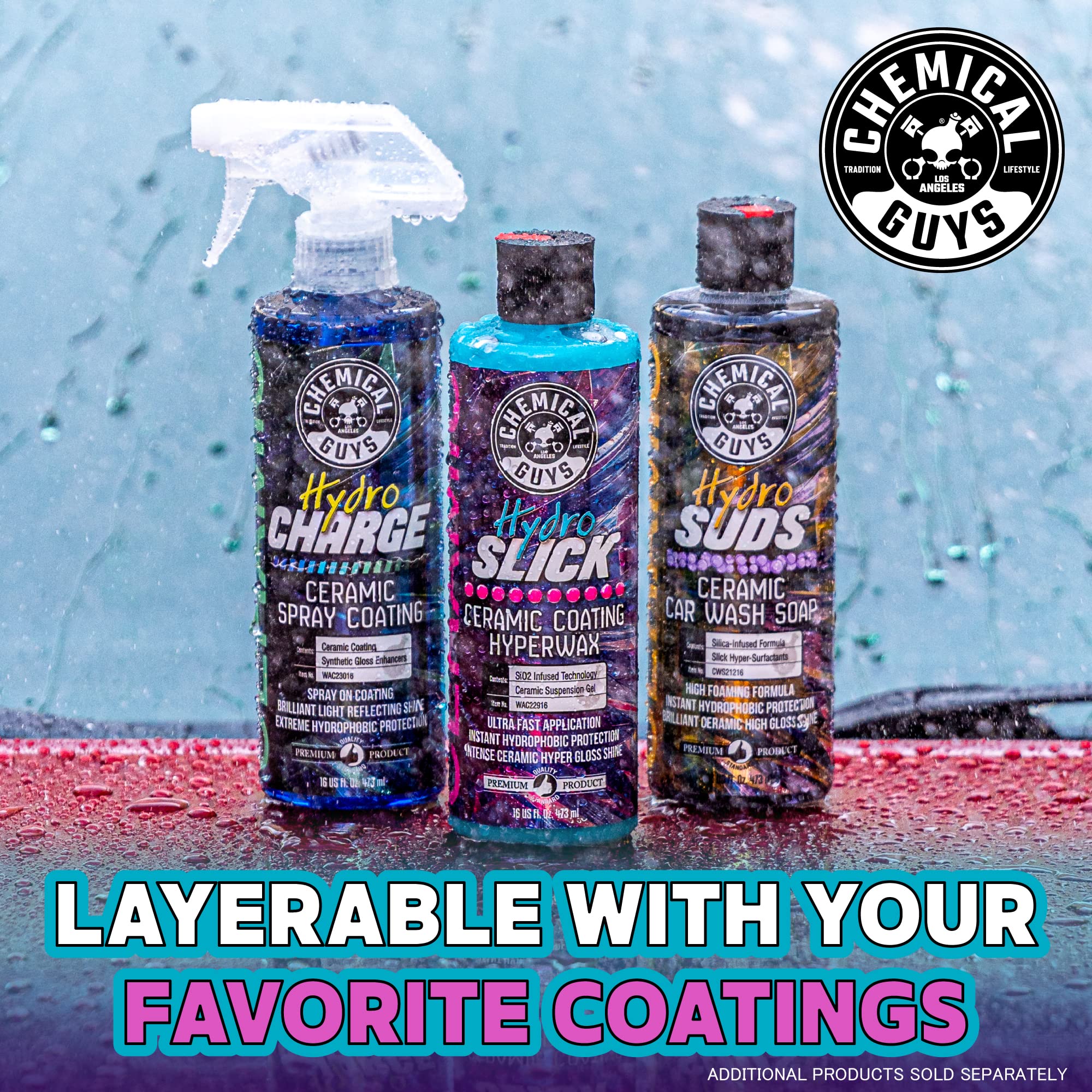 Chemical Guys product in use on a car during detailing showing fast glossy finish