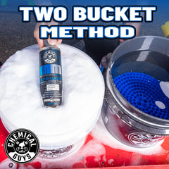 Chemical Guys foam gun creating slick lather to reduce wash abrasion