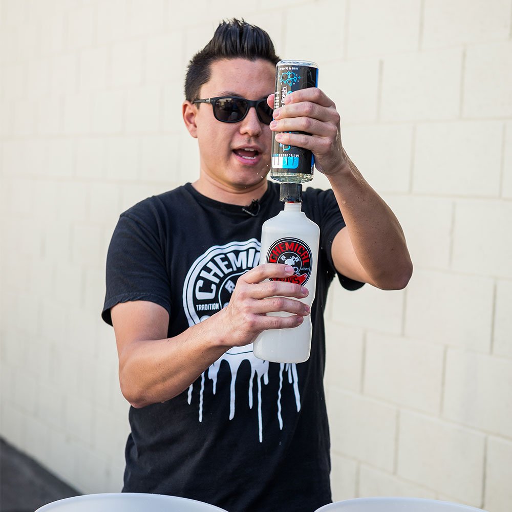 Chemical Guys in lifestyle wash scene making cleaning faster and safer