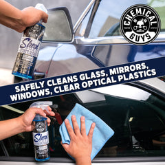 Chemical Guys microfiber buffing to a clear streak free shine benefit