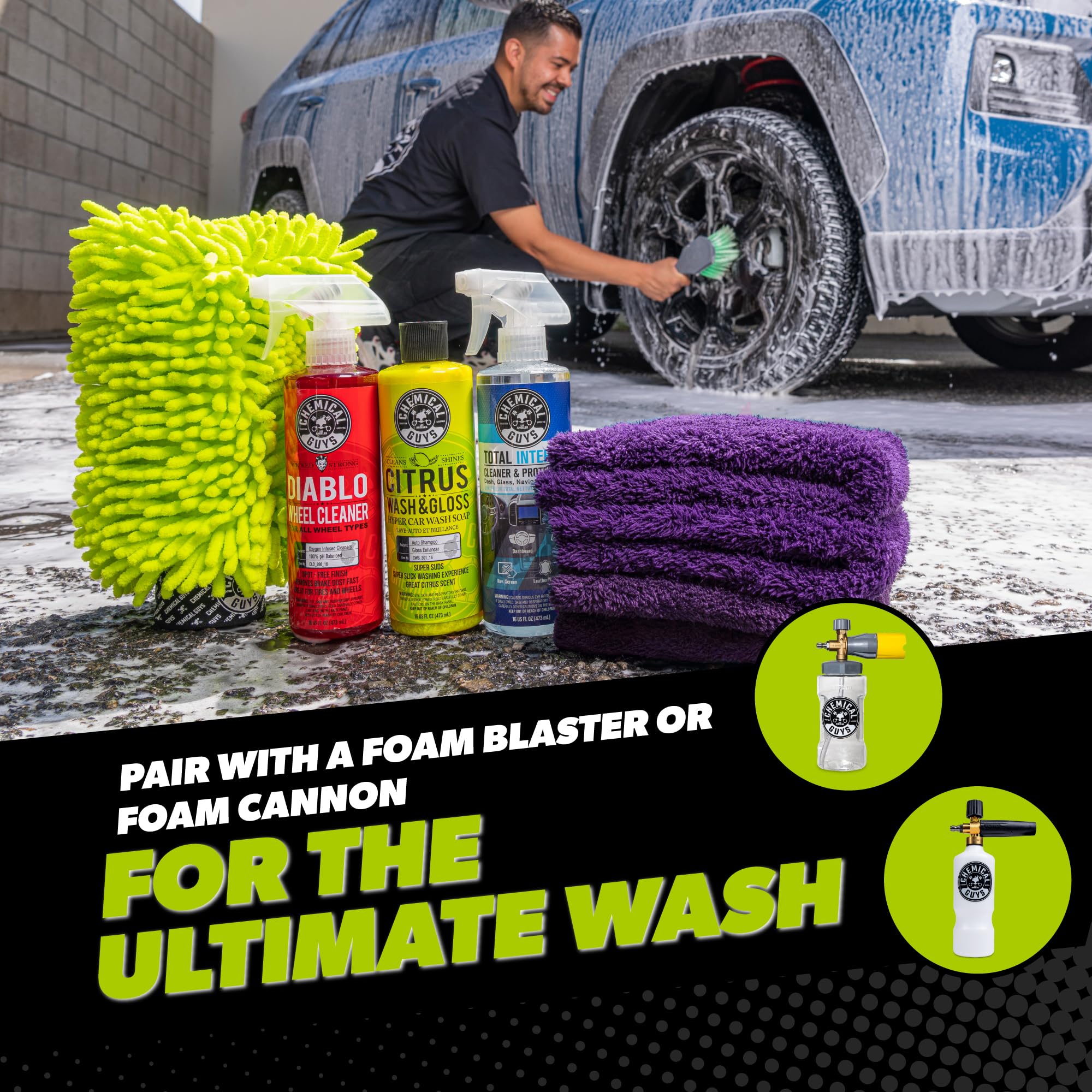 Chemical Guys microfiber towels array for streak-free drying and buffing