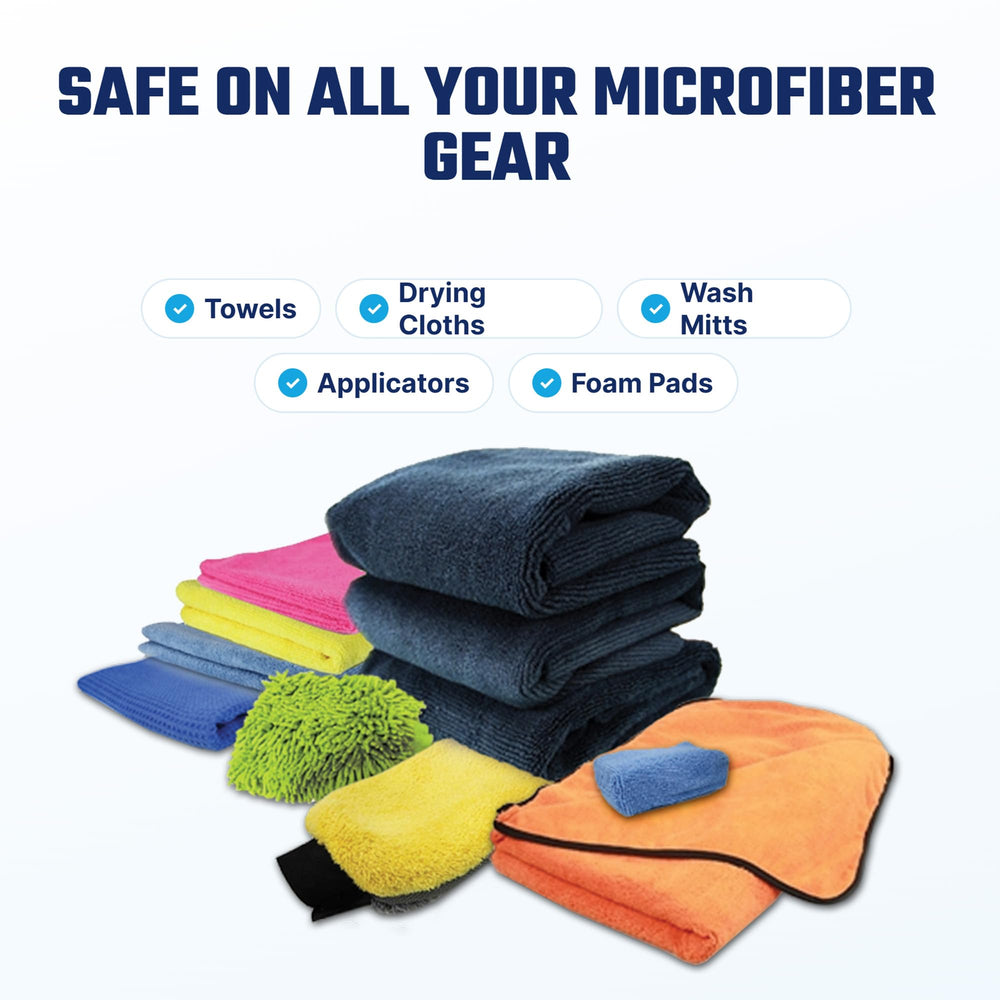 Chemical Guys clean towel beside dirty towel showing revived absorbency