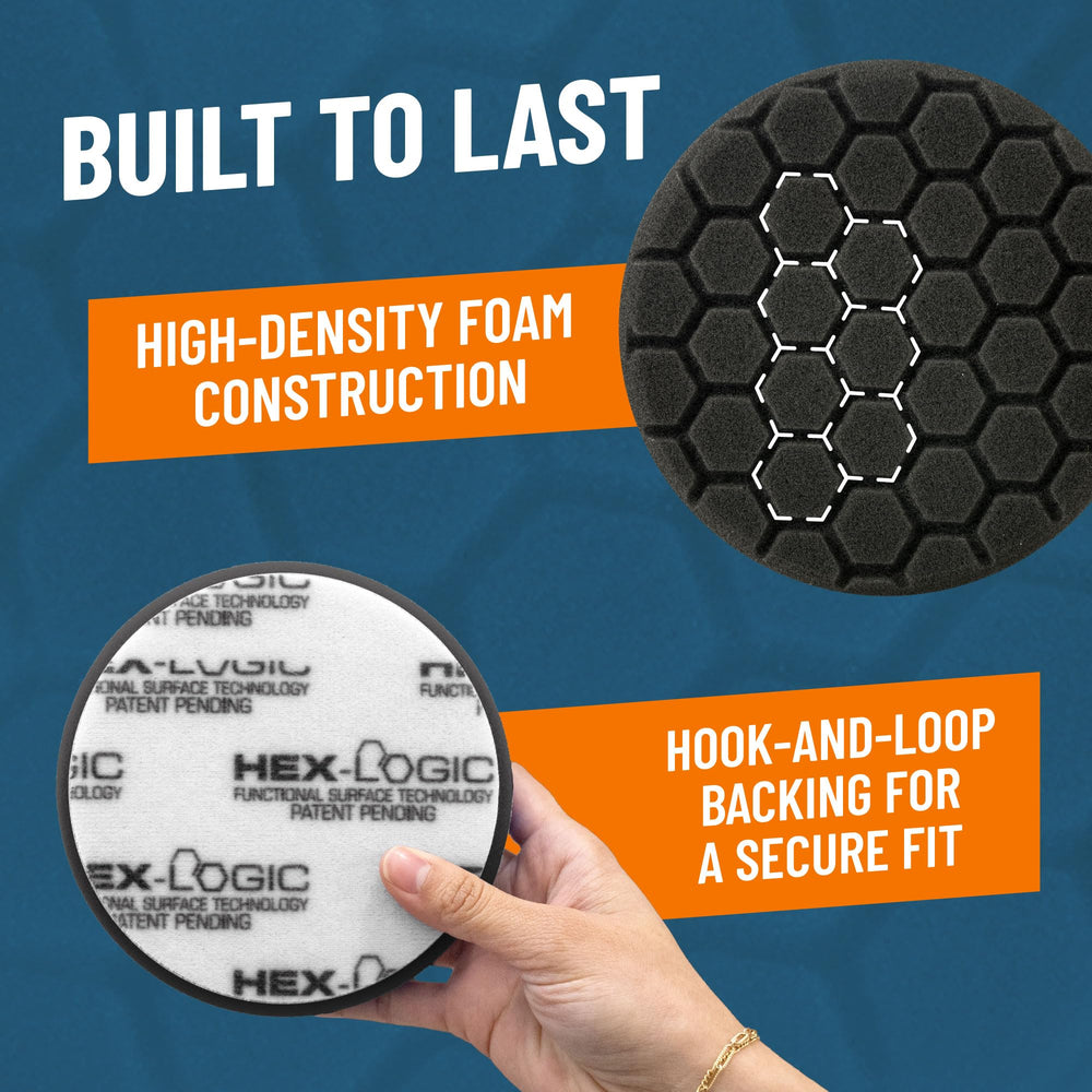 Chemical Guys pads mounted on a 5" backing plate demonstrating tool compatibility benefit