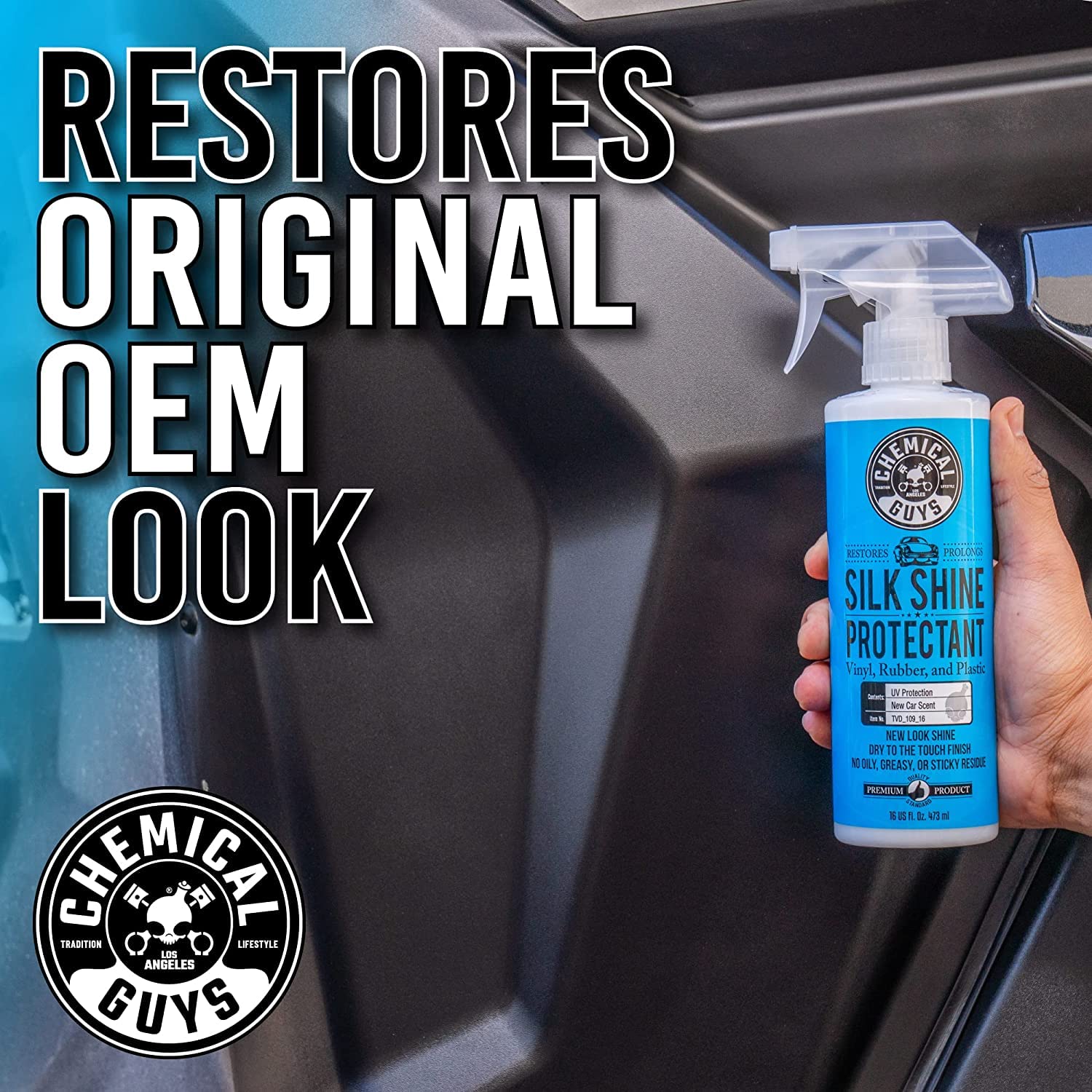 Chemical Guys restoring door trim to like-new appearance and protection