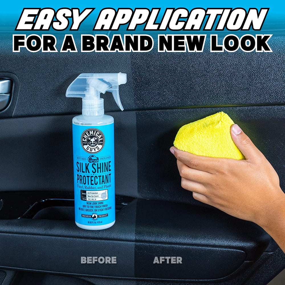 Chemical Guys product used in a detailing setup for complete vehicle care