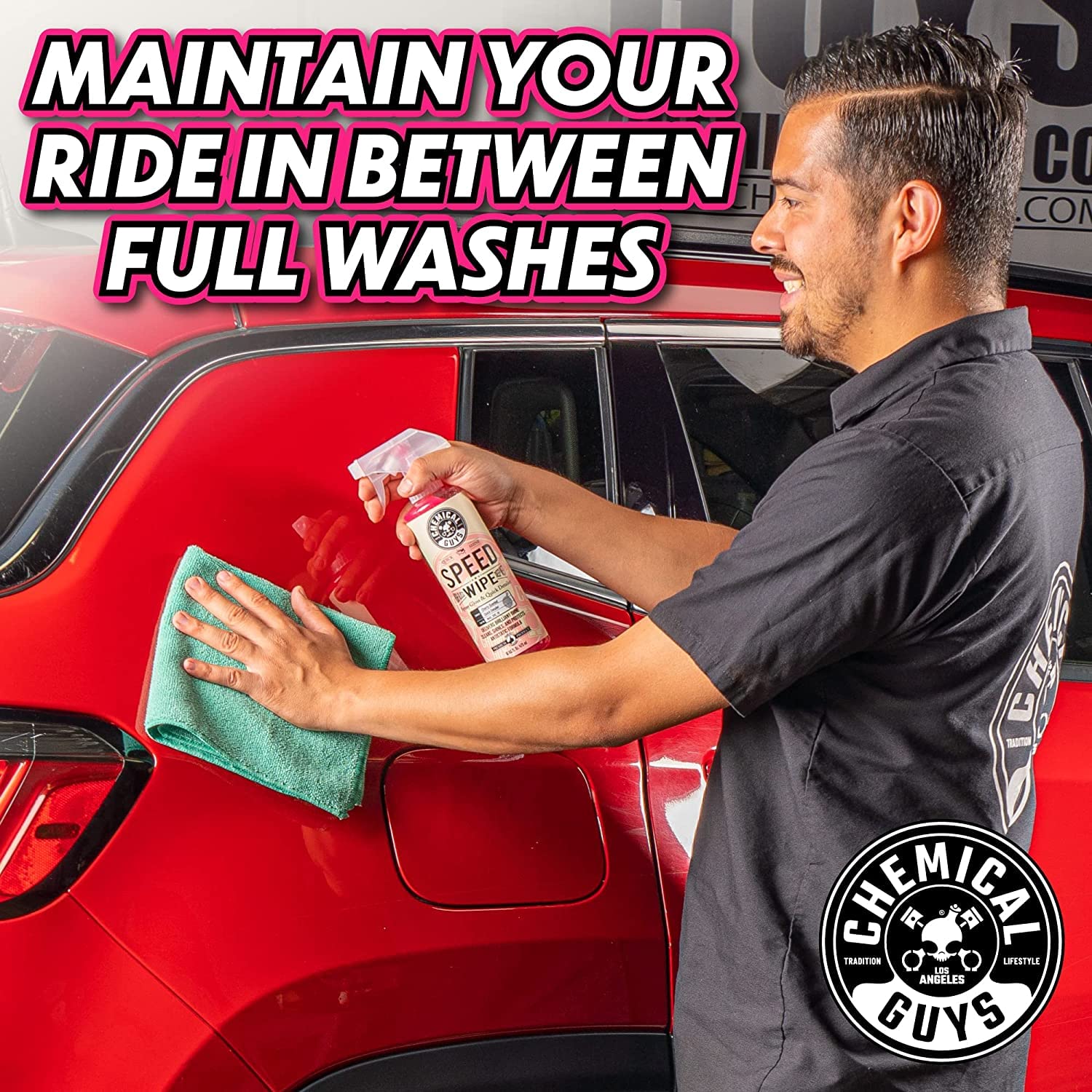 Chemical Guys Speed Wipe used on glass producing clearer view and reduced streaks