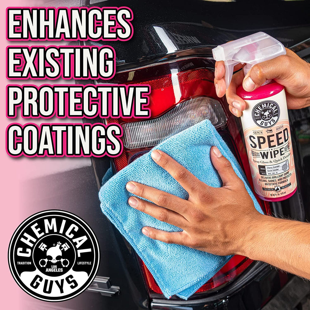 Chemical Guys Speed Wipe with cherries illustrating cherry scent for pleasant detailing