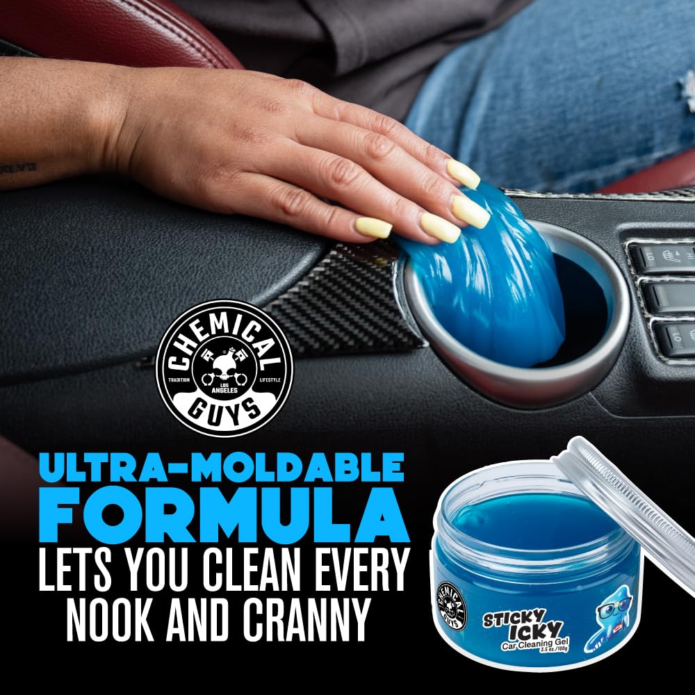 Chemical Guys gel next to credit card to show compact size and portability