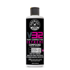 Chemical Guys V32 front label showing product details and capacity, clear identification and benefits