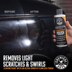 Chemical Guys V45 polish creamy texture close-up demonstrating smooth workability