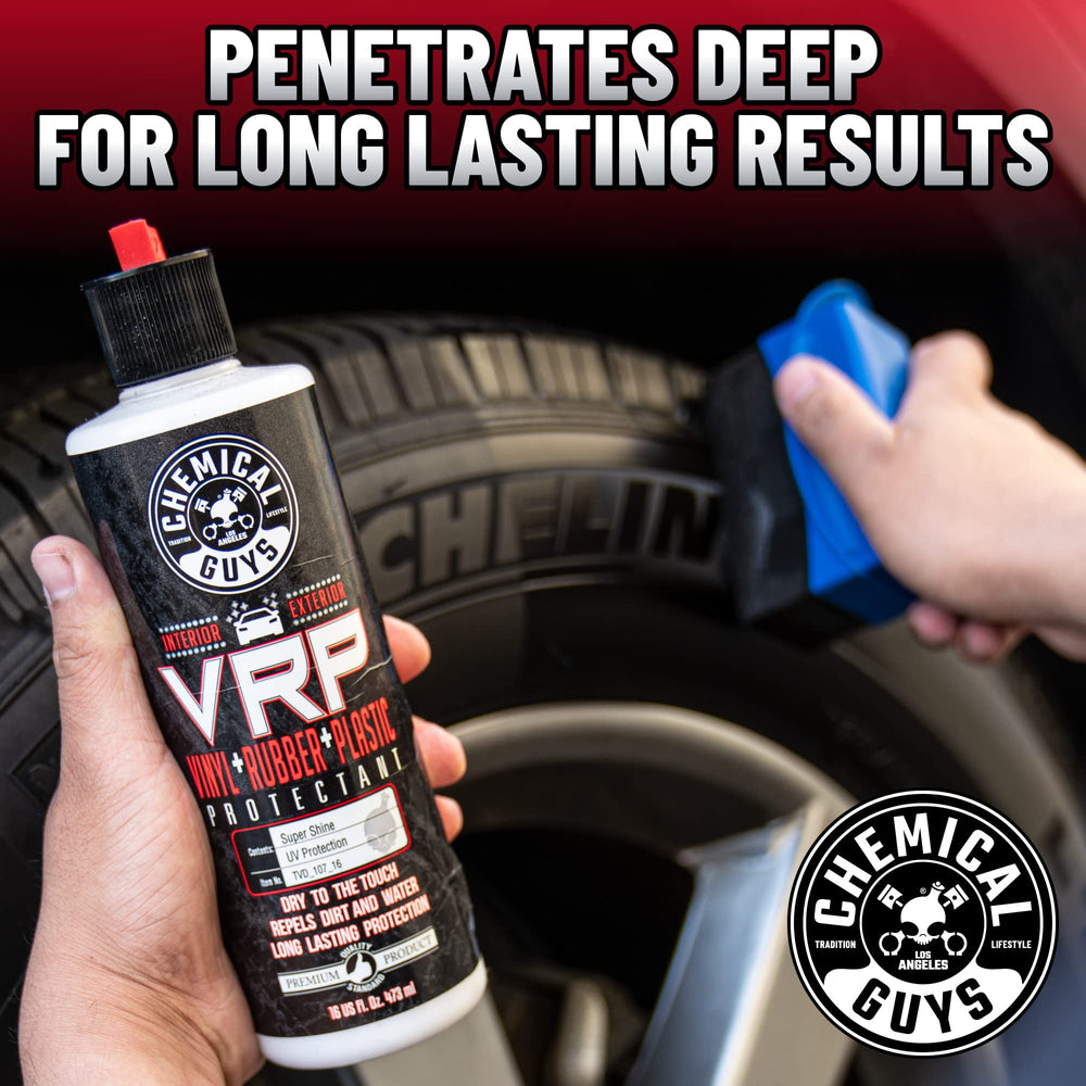 Chemical Guys VRP used on dashboard delivering satin appearance and reduced glare benefit