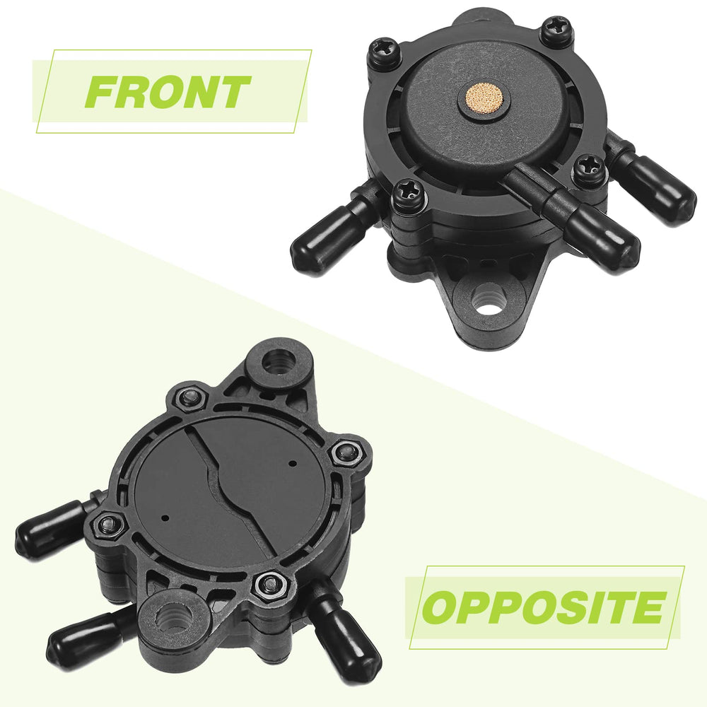 CHENGU pump installed on a mower carburetor demonstrating quick replacement benefit