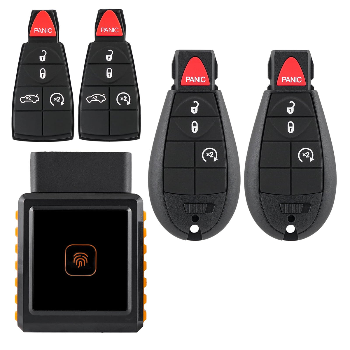 CHIJUIYZKEY front view of IYZ-C01C fob showing buttons and shape, clear fit