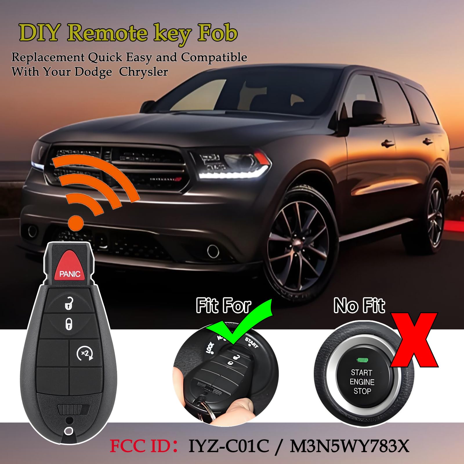 CHIJUIYZKEY IYZ-C01C near a Dodge Ram truck, restores remote convenience
