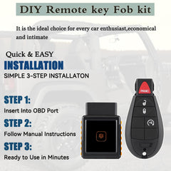CHIJUIYZKEY OBD programming tool beside fob, enables DIY key programming