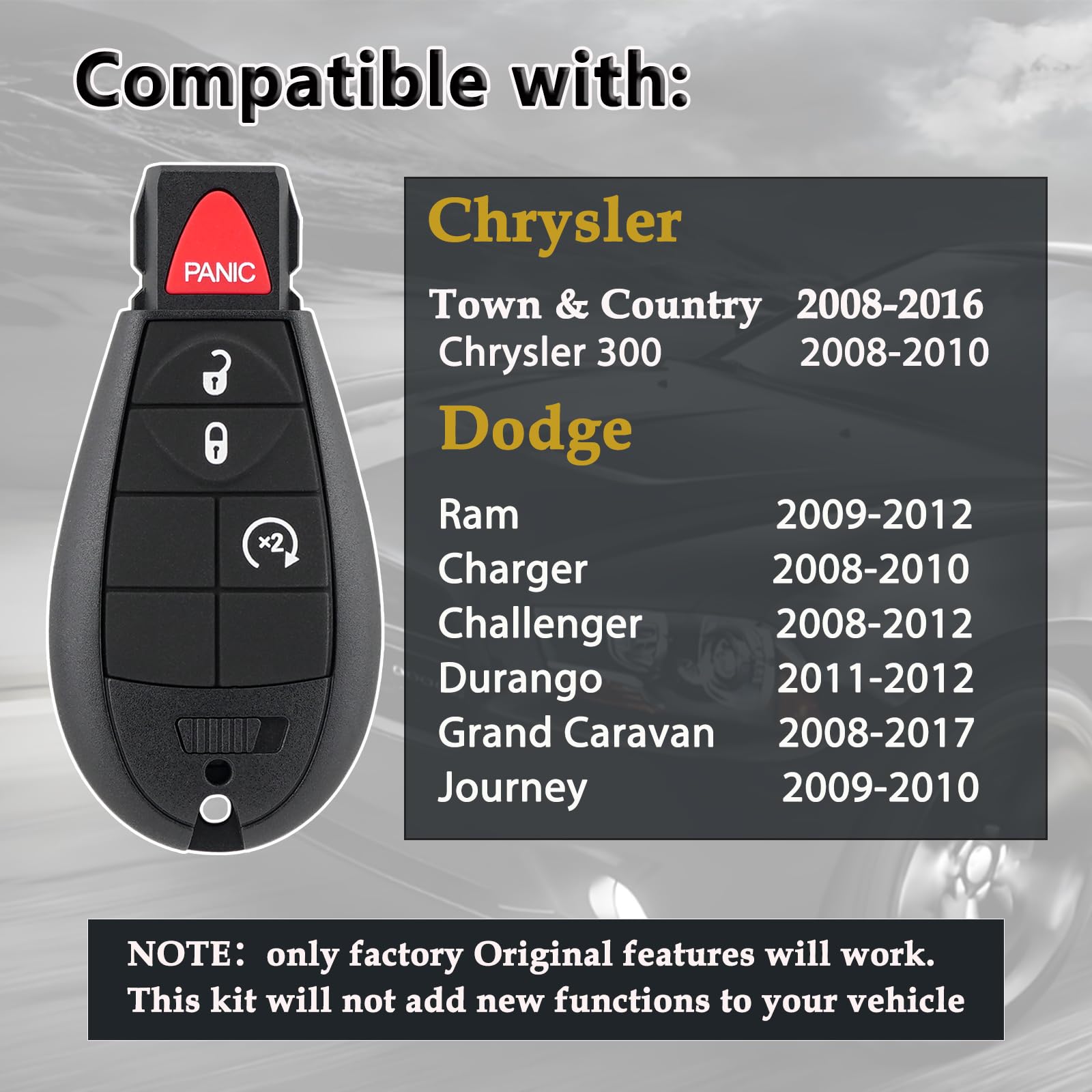 CHIJUIYZKEY remote back label with FCC ID for fast vehicle compatibility check