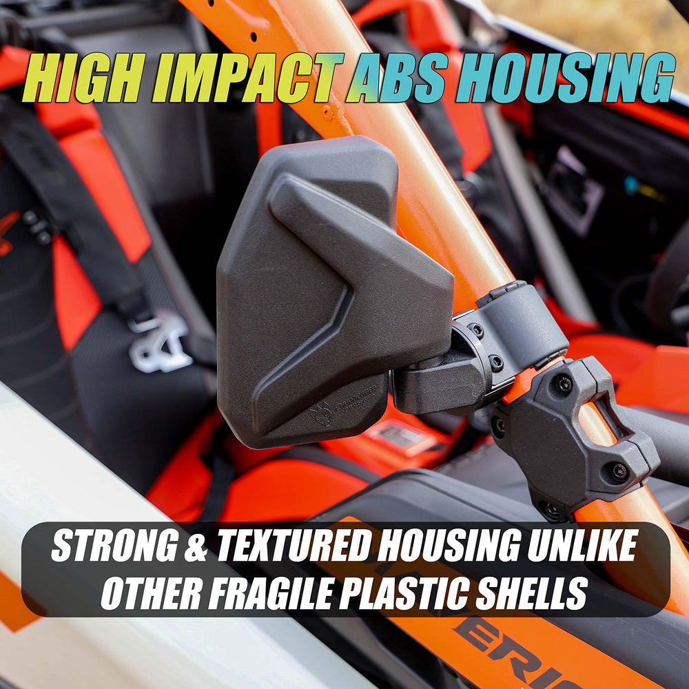 Chupacabra Offroad lifestyle image on trail, mirrors improving situational awareness