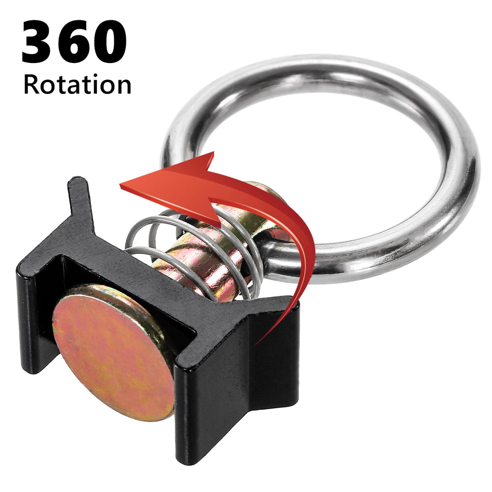 Cididu studs installed in L-track demonstrating tool-free anchor placement