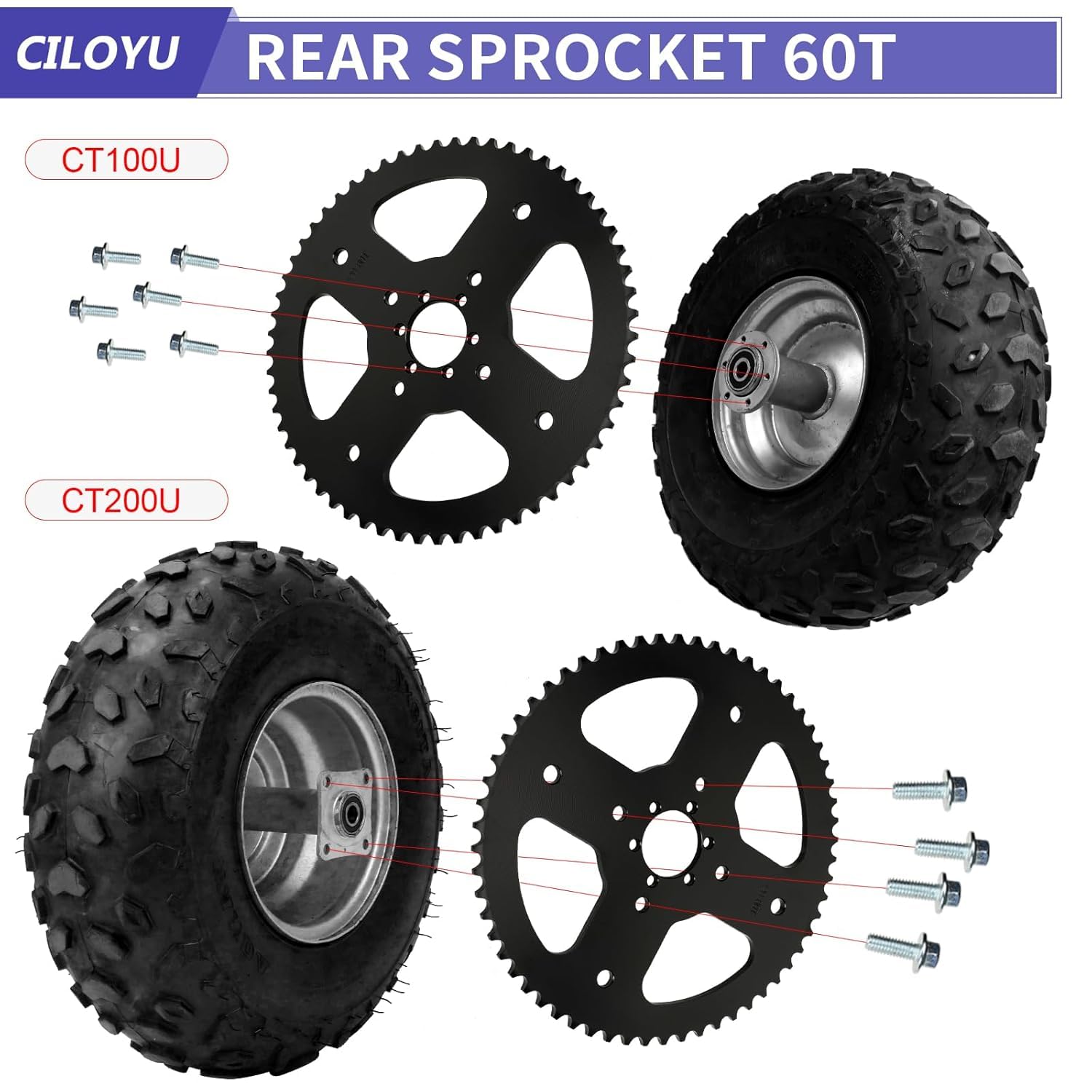 CILOYU close-up of 60T sprocket teeth highlighting improved low-speed traction
