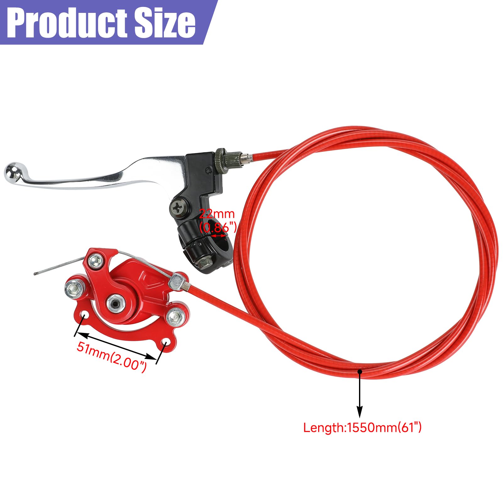 CILOYU caliper mounted on mini bike frame illustrating rear-brake installation
