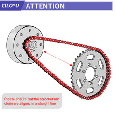 CILOYU closeup of roller and pitch for smoother sprocket engagement