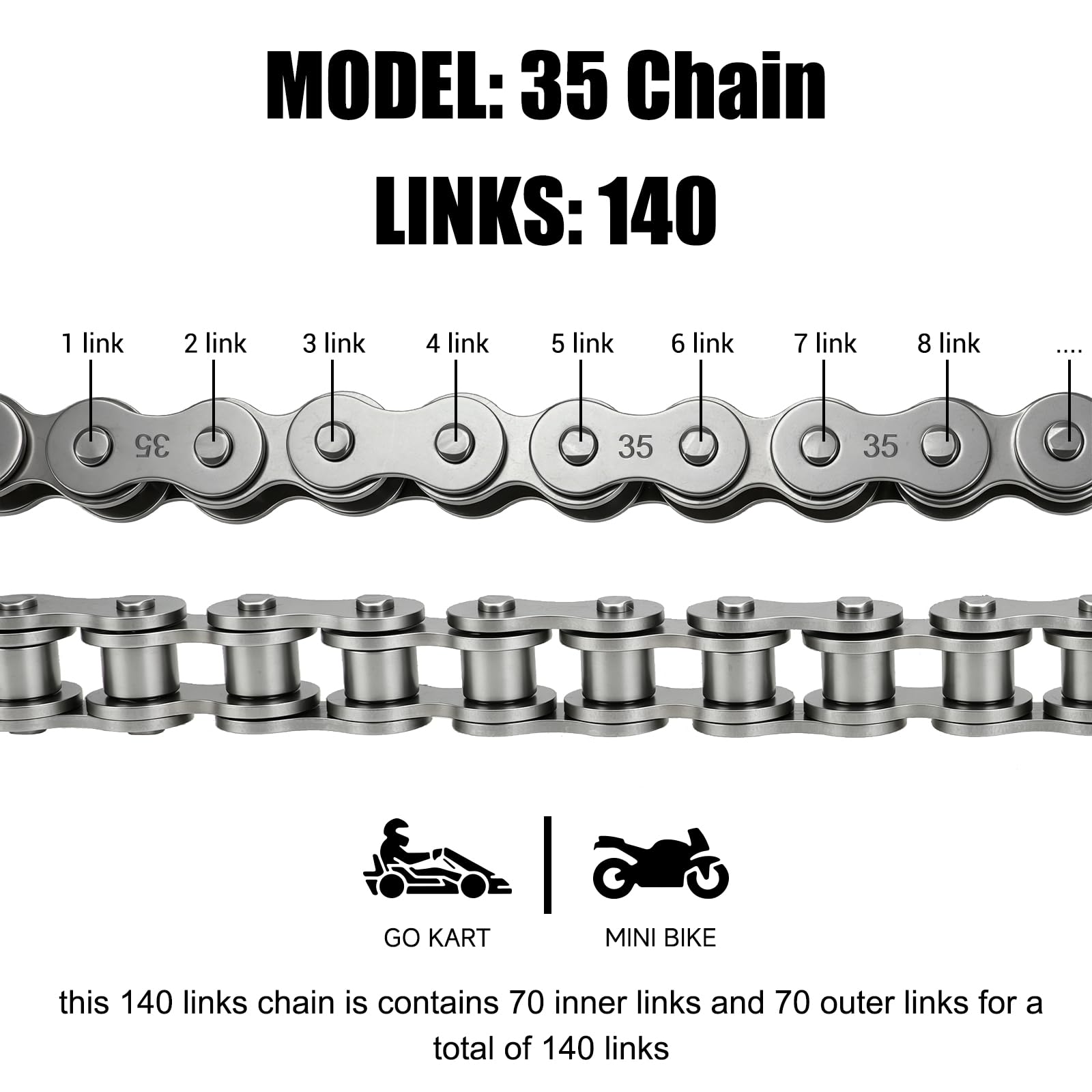 CILOYU chain mounted on Baja mini bike, improves drivetrain reliability