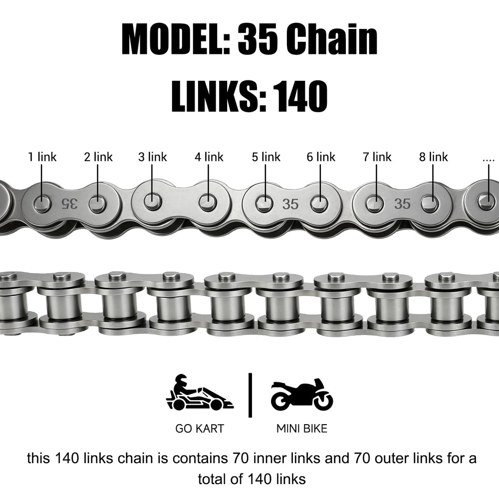 CILOYU chain mounted on Baja mini bike, improves drivetrain reliability