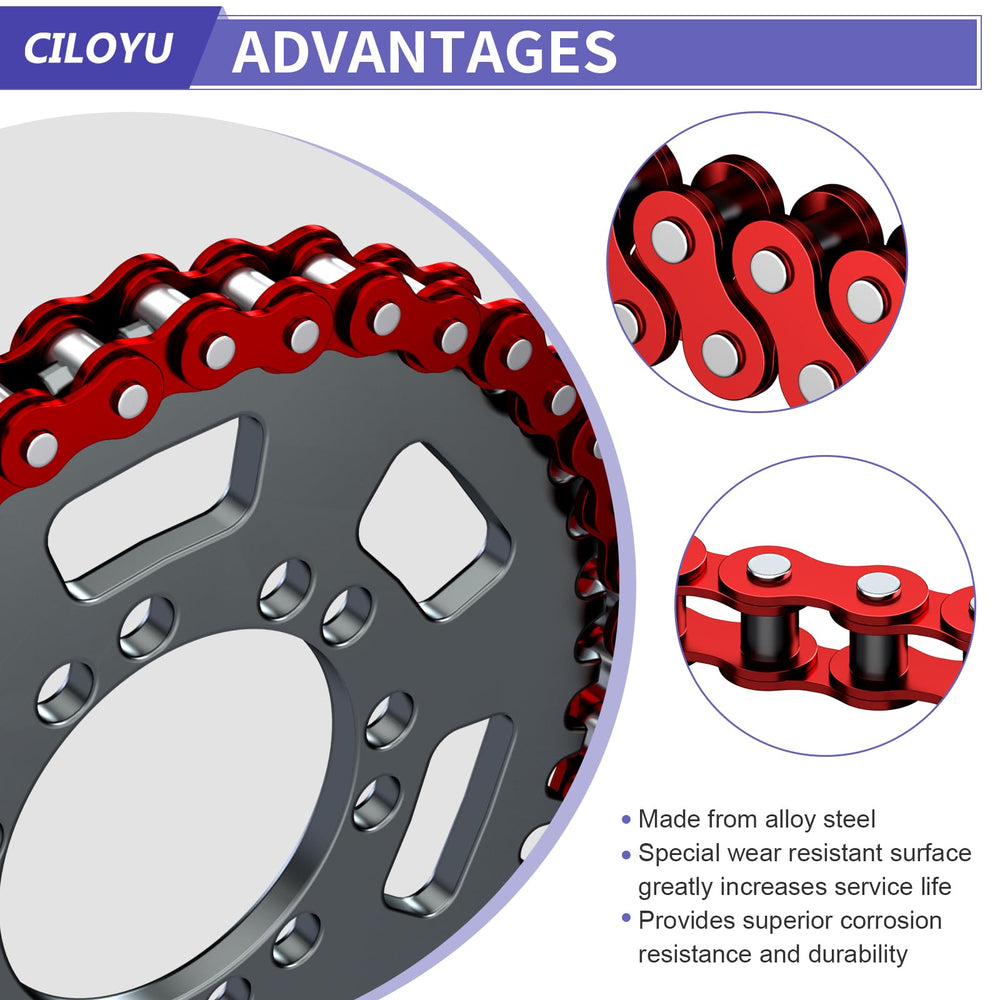 CILOYU chain installed on mini bike sprocket for reliable power transfer
