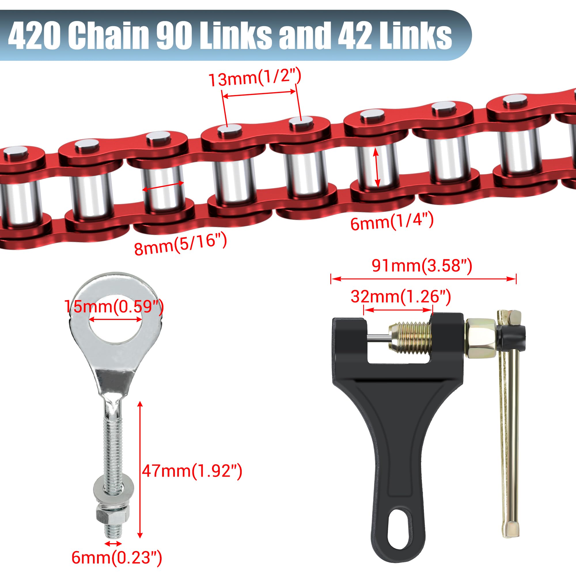CILOYU chain mounted on mini bike showing secure fit and reliable power transfer